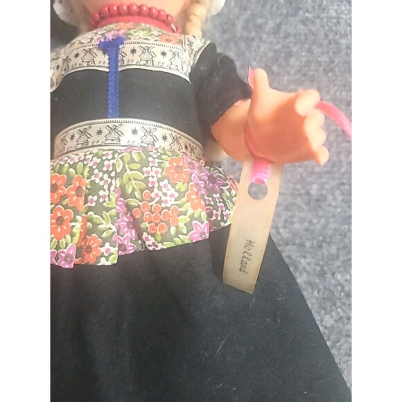 Vintage Holland Dutch Doll w/  Dress & Clogs, Eyes Open/Close 16" Made In Italy - Picture 6 of 9